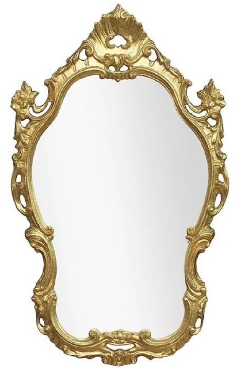 Luxury baroque mirror gold 55 x 4 x H. 86 cm - Magnificent wall mirror in baroque style - Luxury quality - Made in Italy