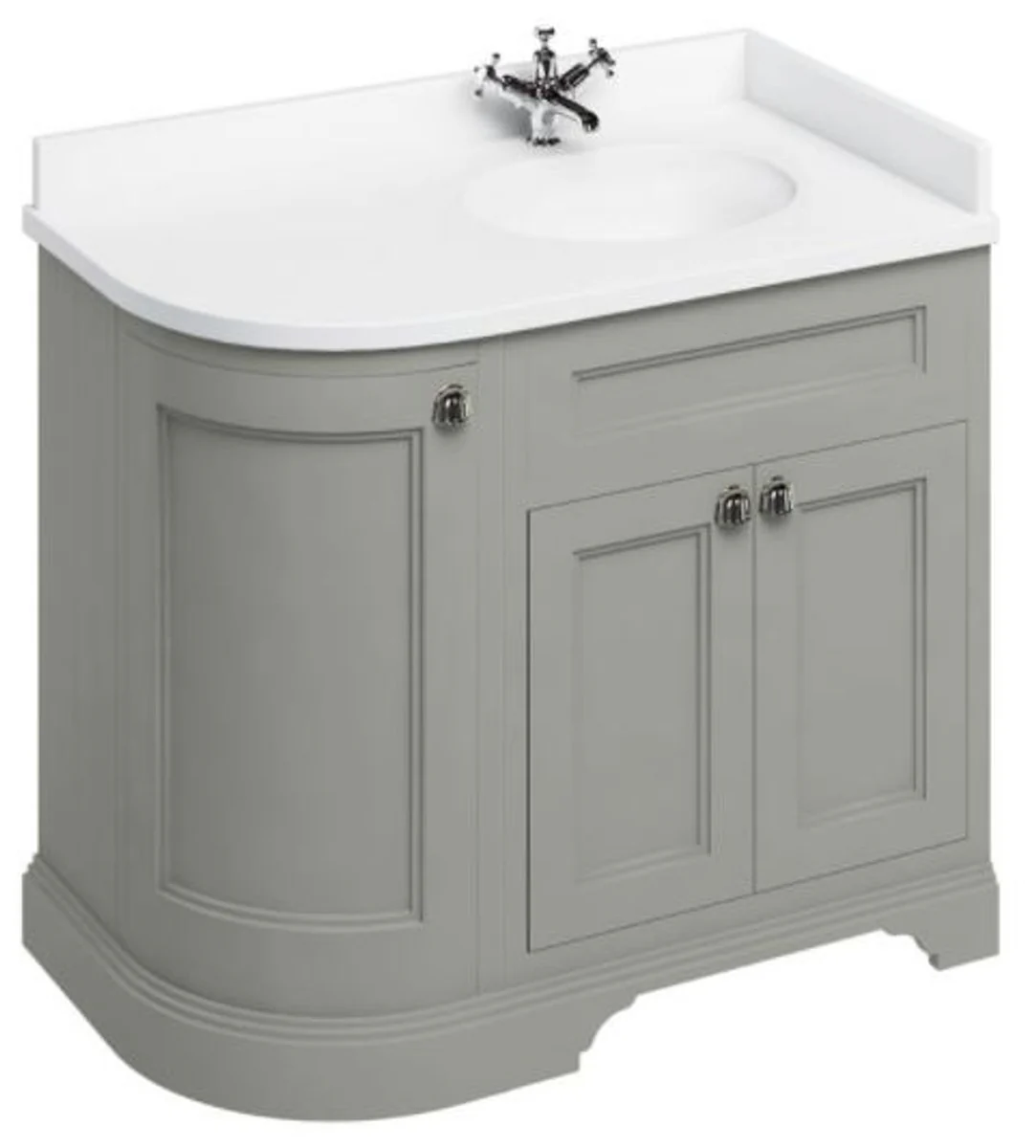 Wash cabinet with artificial stone top and 3 doors - Art Nouveau washbasin