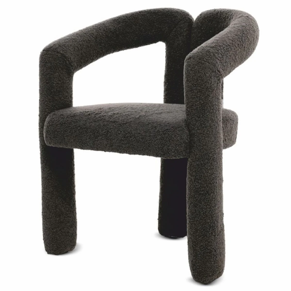 Luxury dining room chair with armrests dark gray 60 x 65 x H. 80 cm