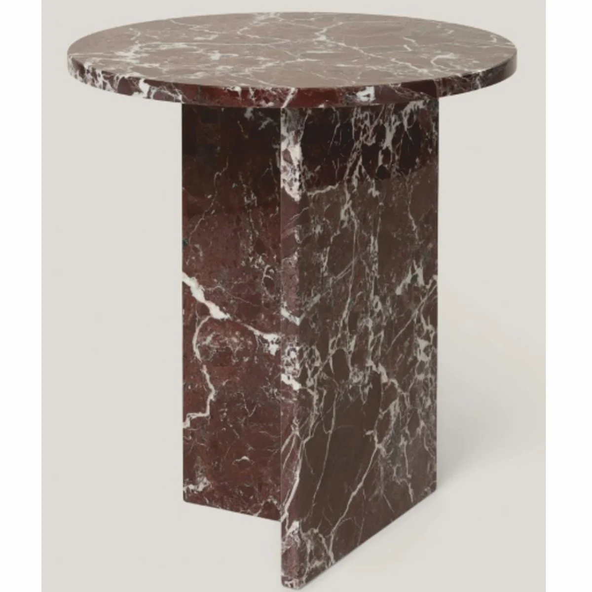 Luxury marble side table dark red Ø 45 x H. 50 cm - Marble Furniture