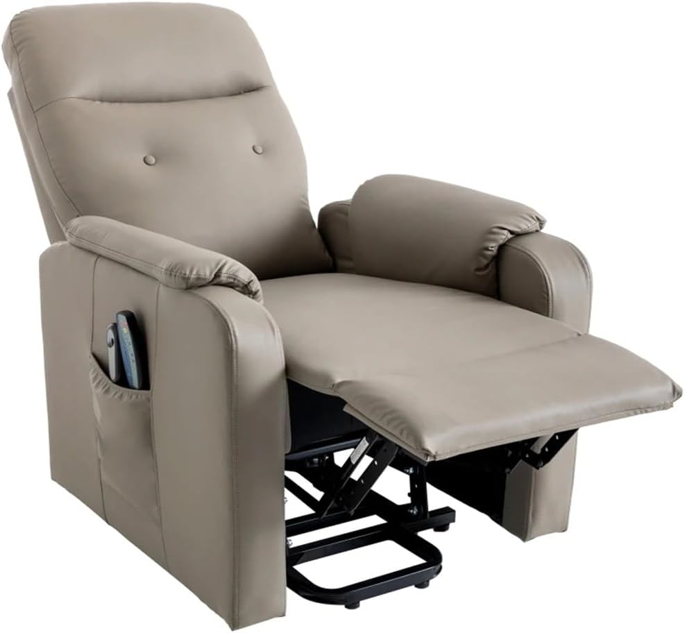 Walnut Massage Recliner Stuhl Elektrische Power Lift Stühle W/Side Tasche, einstellbare und Heizfunktion für Erwachsene und Senioren
