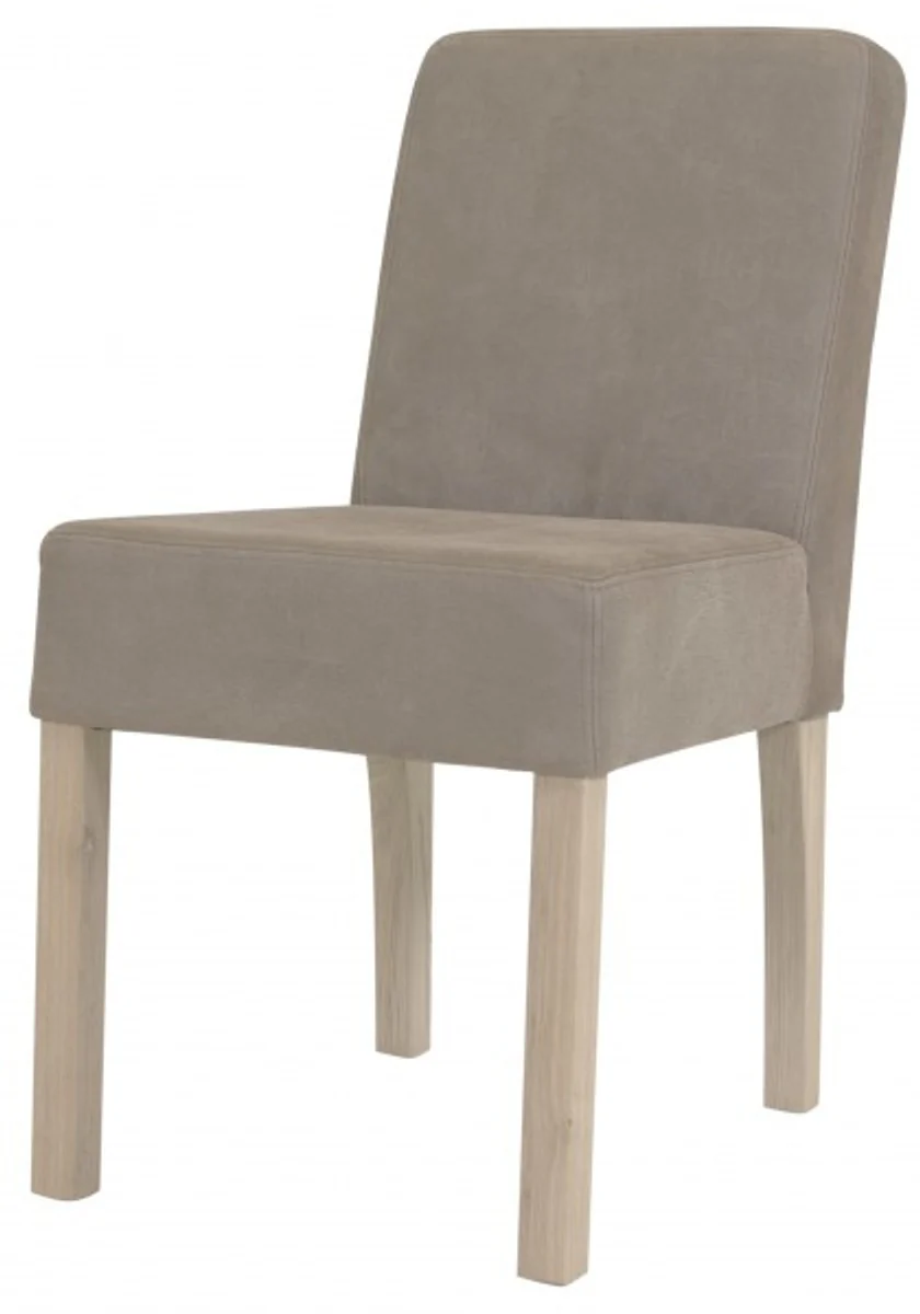 Designer dining room chair ModEF 35 Khaki leather - hotel furniture - wood beech