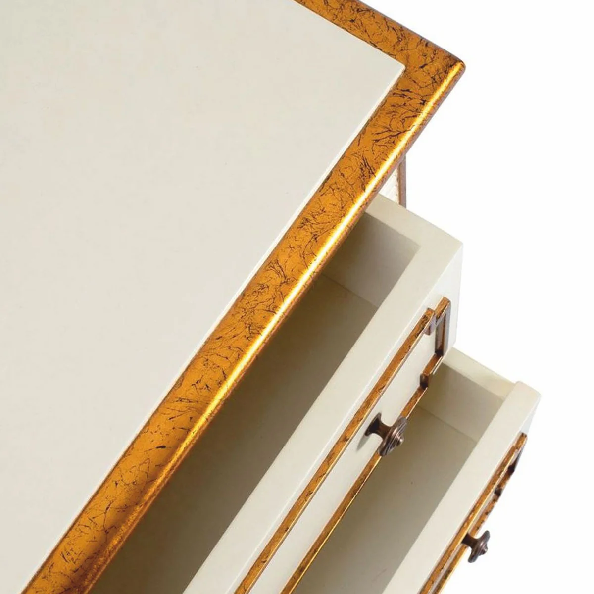 Luxury Baroque Nightstand Cream / Antique Gold - Baroque style bedroom furniture