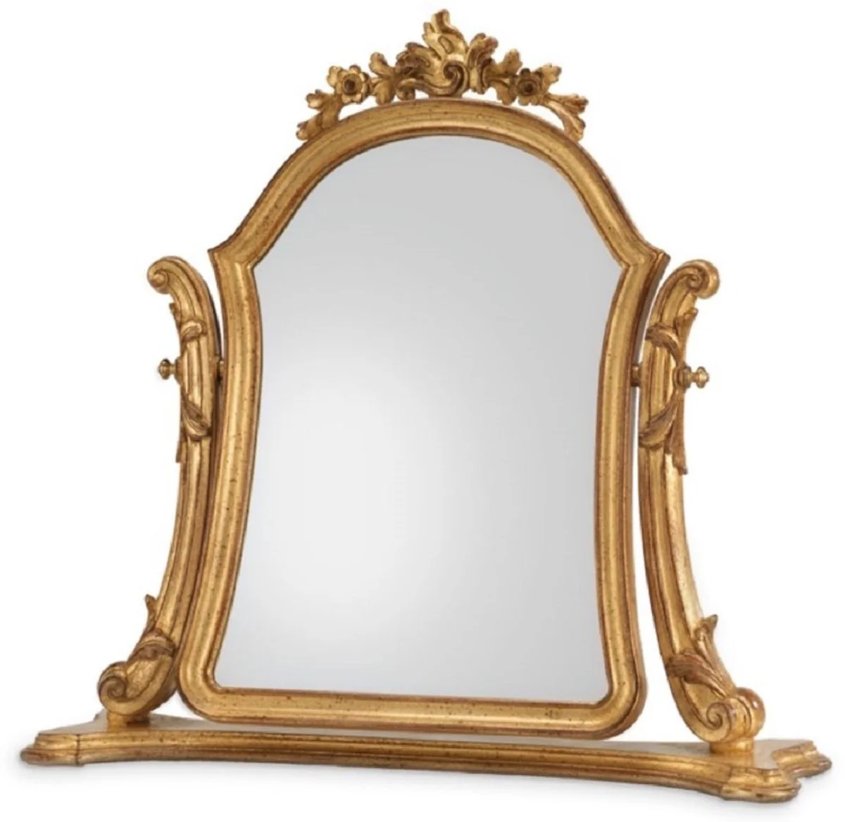 Luxury Baroque Table Mirror Antique Gold - Handmade Baroque Style Bronze Makeup Mirror - Cosmetic Mirror - Baroque Decorative Accessories - Luxury Quality - Made in Italy
