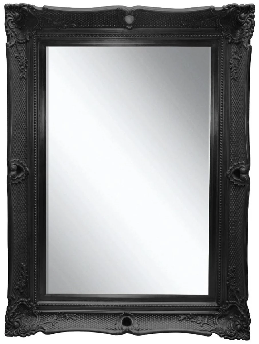Baroque mirror black 91 x H. 120 cm - magnificent wall mirror with wooden frame and beautiful decorations