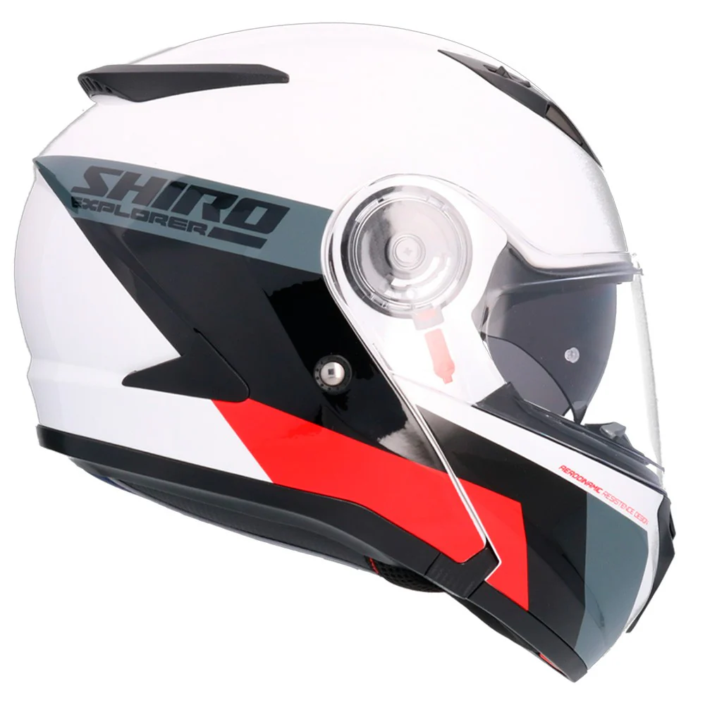 CASCO SHIRO EXPLORER MAVERICK - BLANCO / ROJO