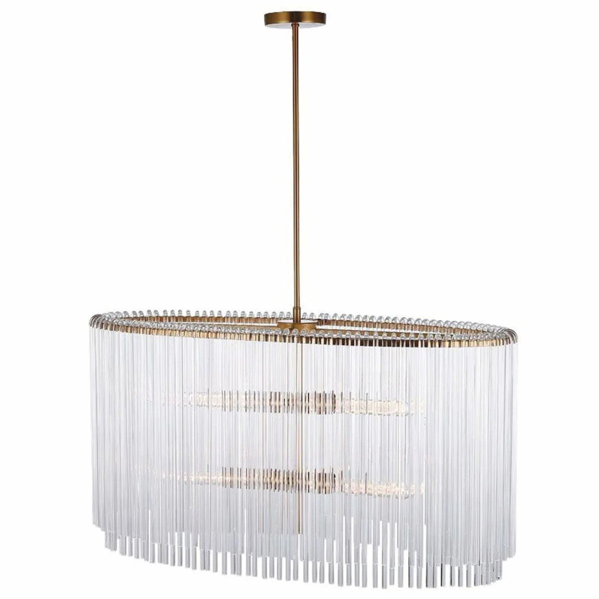 Glass chandelier gold 60 x 55 x H. 45 cm - Oval chandelier