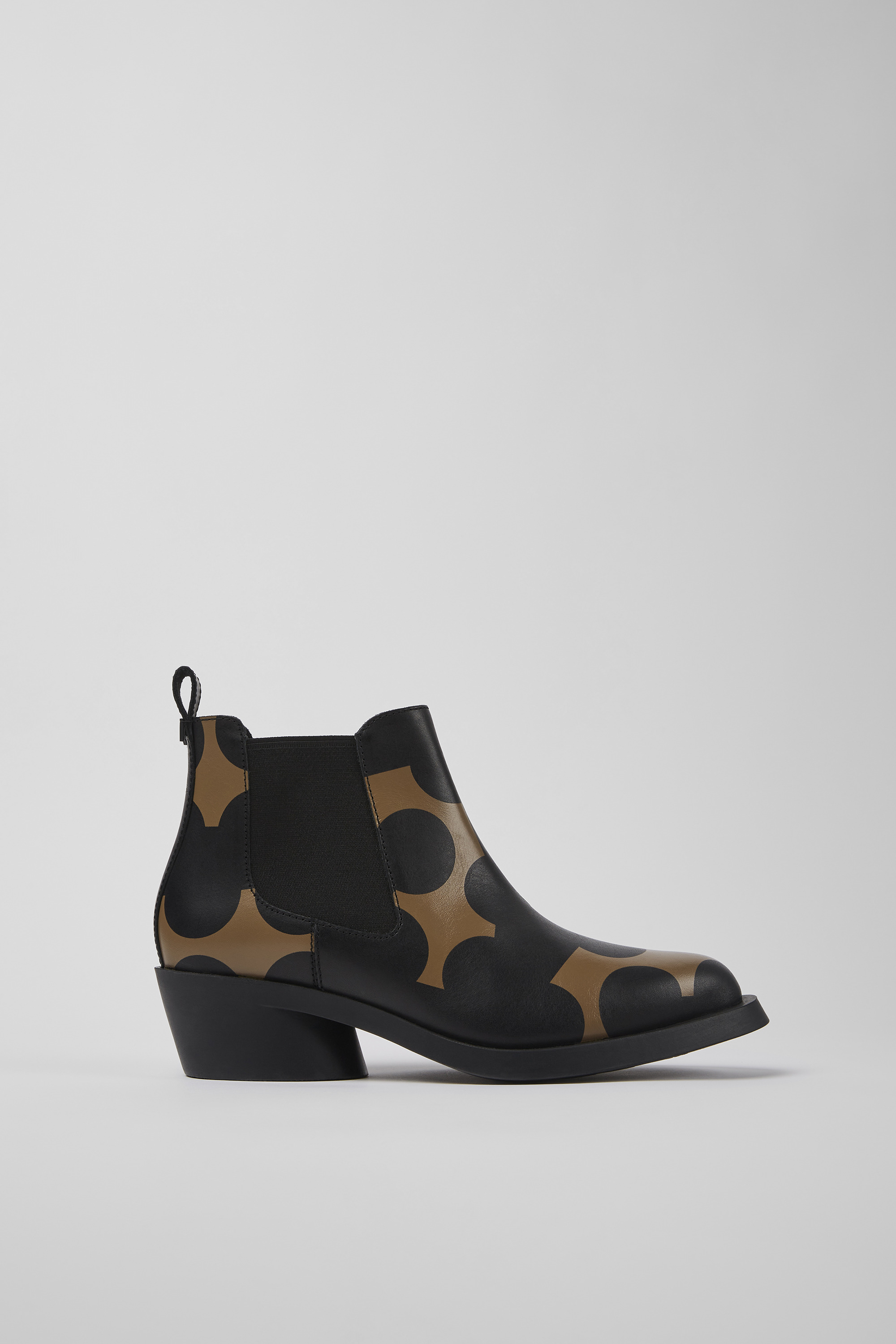 Twins - Schwarzes und braunes Leder Stiefeletten für Damen