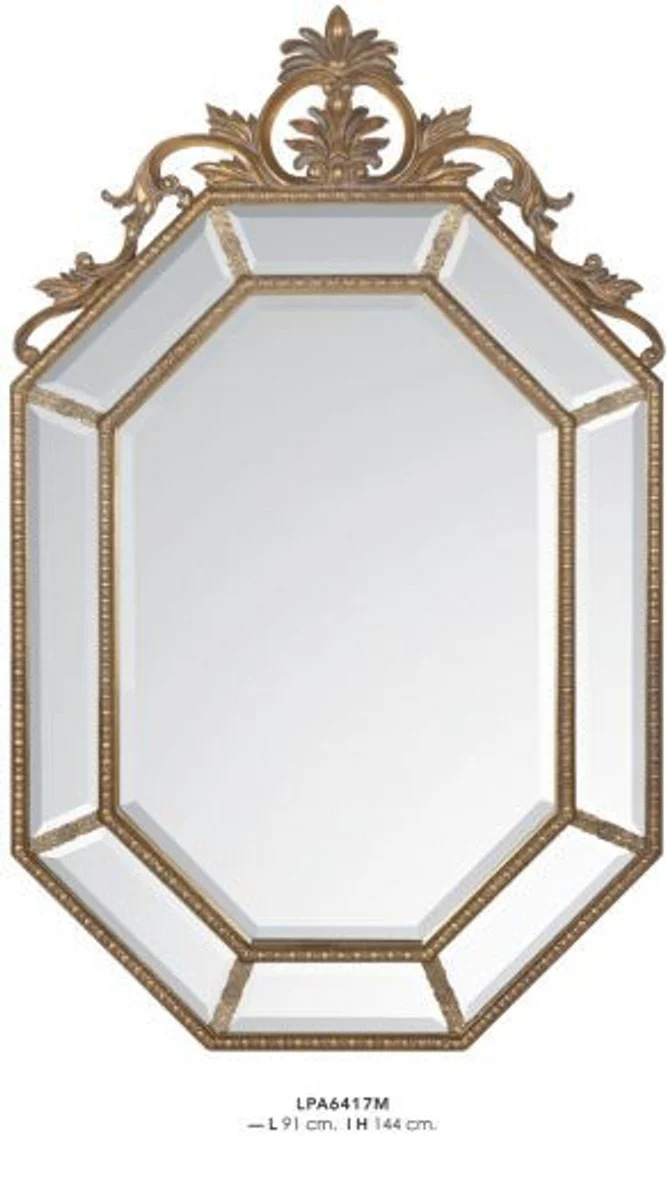 Baroque wall mirror gold H 144 cm W 91 cm - noble & magnificent - golden mirror
