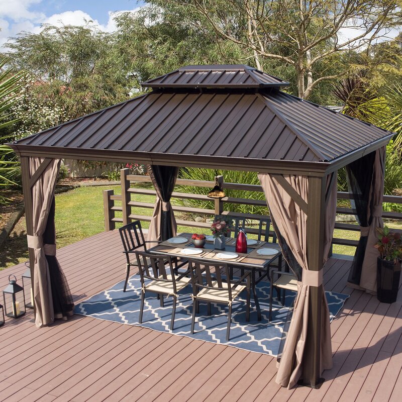 Dahlin 12 Ft. W x 10 Ft. D Aluminium Patio Gazebo