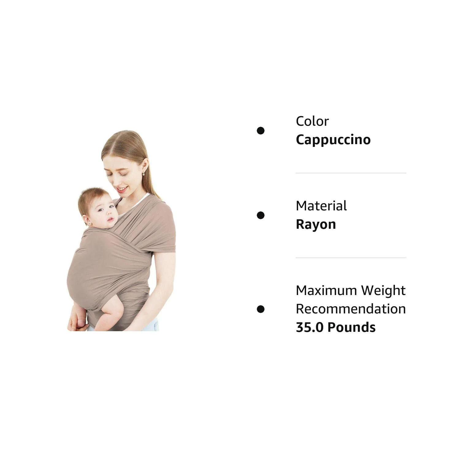 Baby-Wickeltrage, freihändige Babytrage, leicht, atmungsaktiv, weich, perfekt für Neugeborene und Babys, als Duschgeschenk, Schwarz