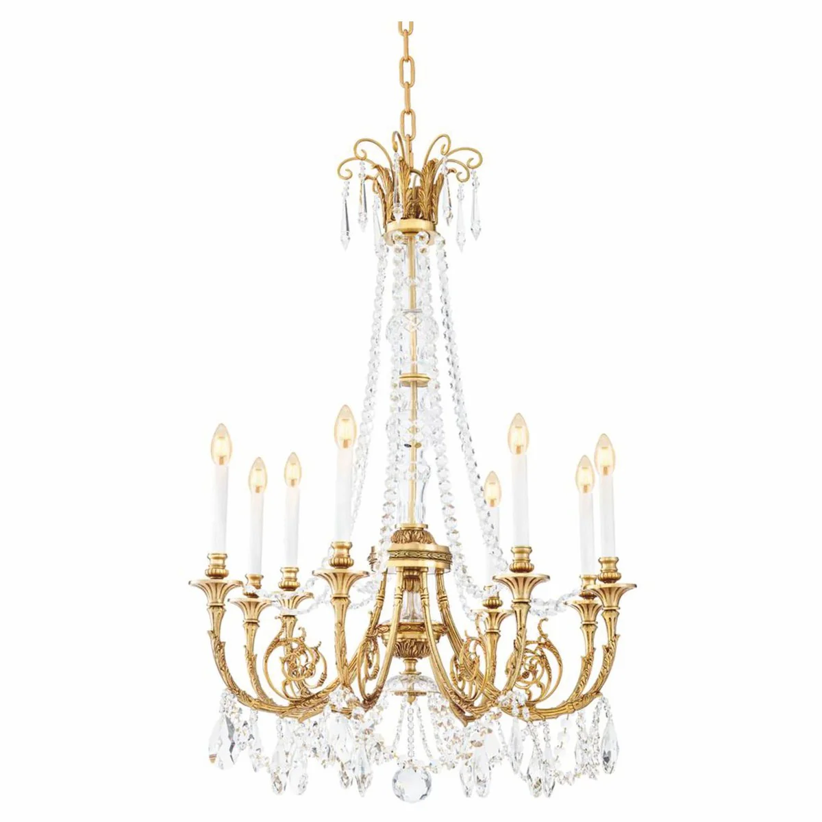 Luxury baroque crystal chandelier antique gold Ø 80 x H. 116 cm - luxury quality