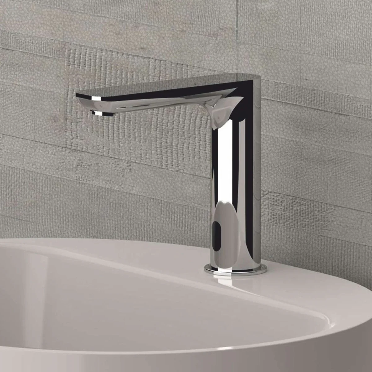 Luxury washbasin fitting silver H. 15.3 cm - electric with sensor