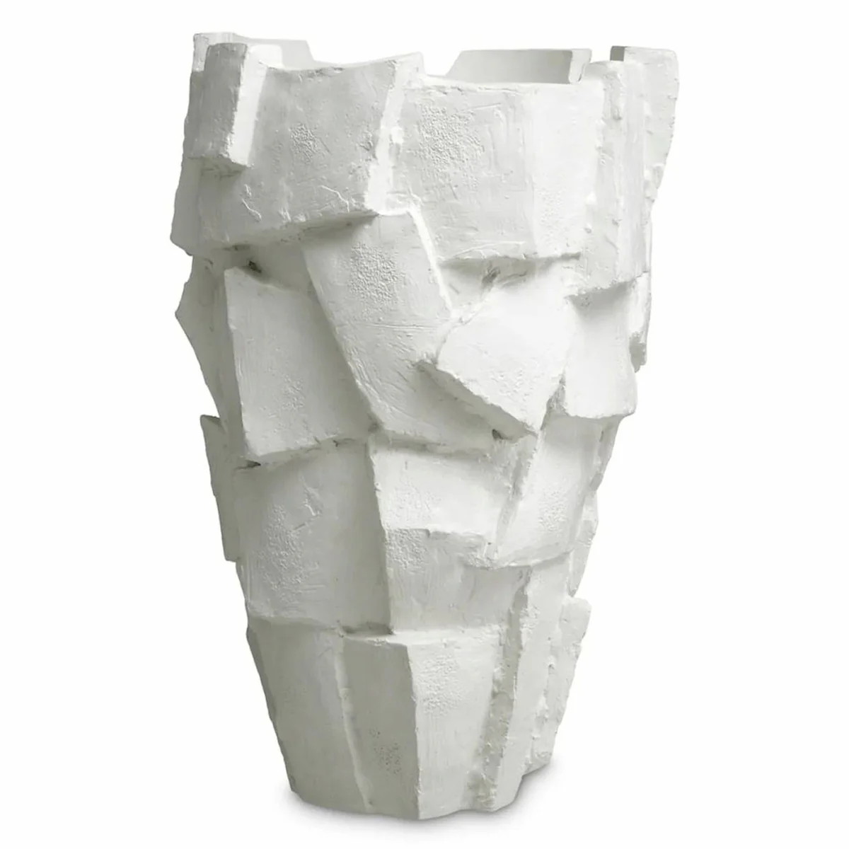 Luxus Fiberglas Blumentopf Matt Weiß H. 106,5 cm - Luxus Qualität