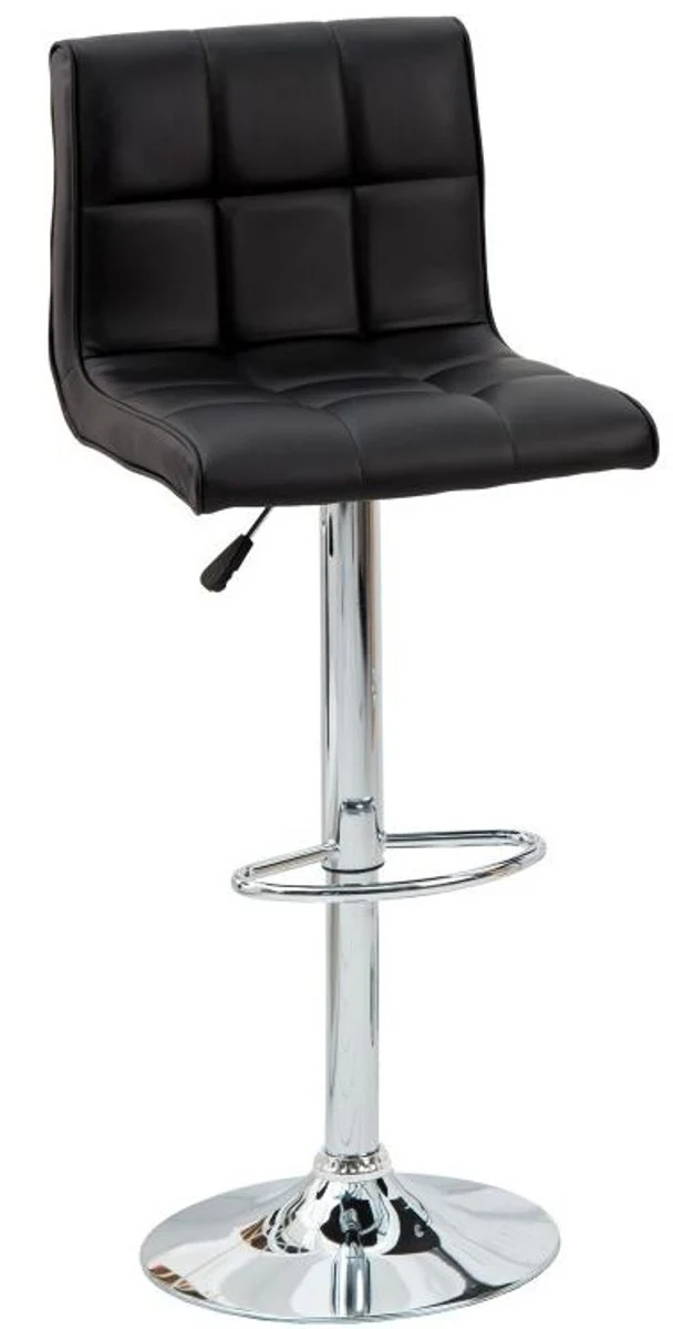 Designer bar chair faux leather black - bar stool - furniture restaurant hotel