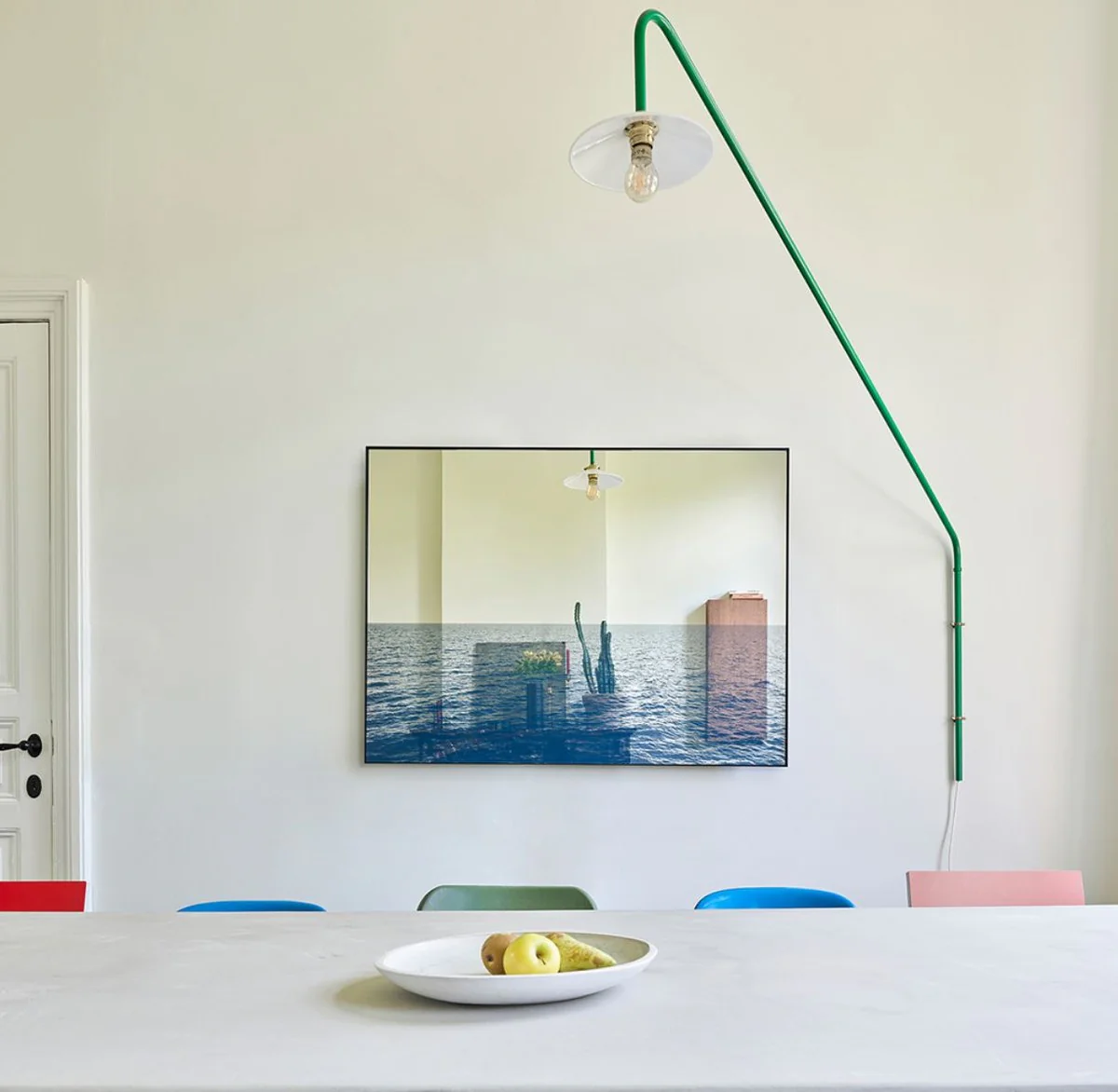 Luxury wall mirror sea blue / black 120 x 2 x H. 90 cm - Rectangular mirror with metal frame - Luxury furniture