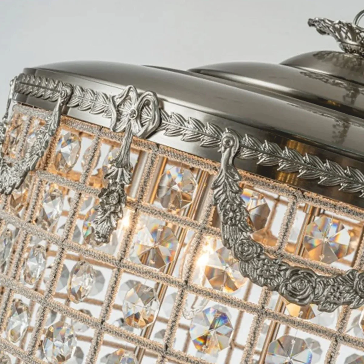 Baroque crystal chandelier silver Ø 60 x H. 85 cm - Baroque lights