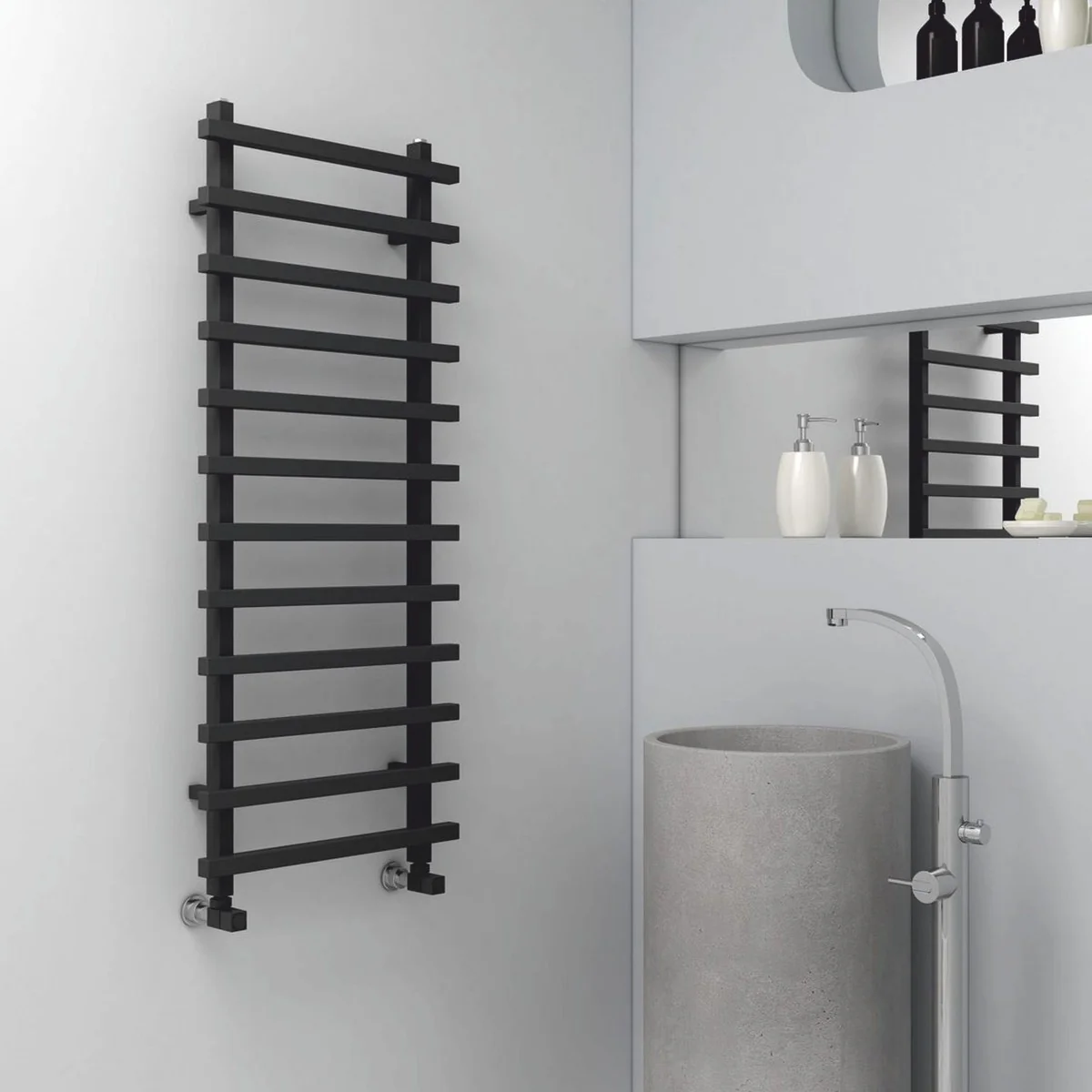 Luxury towel warmer black H. 120 cm - bathroom accessories