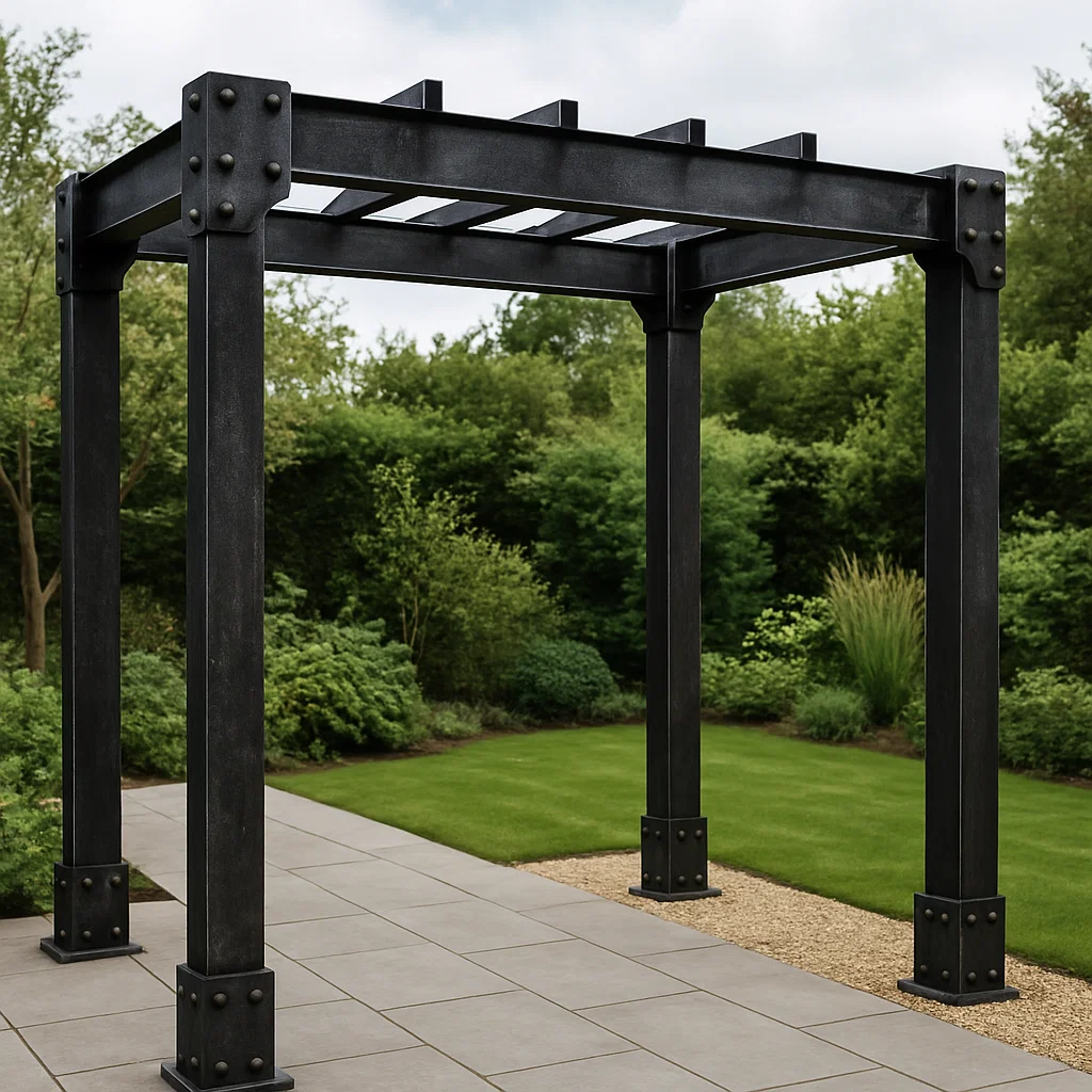 Metall-Gartenpergola – Schwarz – für den Außenbereich – 400 cm lang x 280 cm hoch x 410 cm tief fPhnIjw316vb