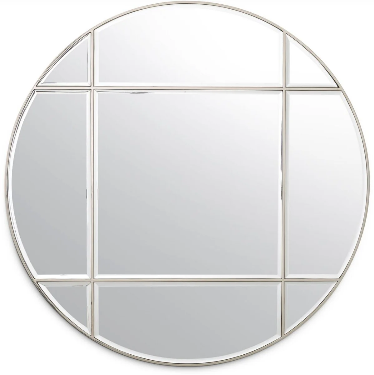 Luxury mirror silver Ø 110 cm - round wall mirror - living room mirror - cloakroom mirror - luxury quality