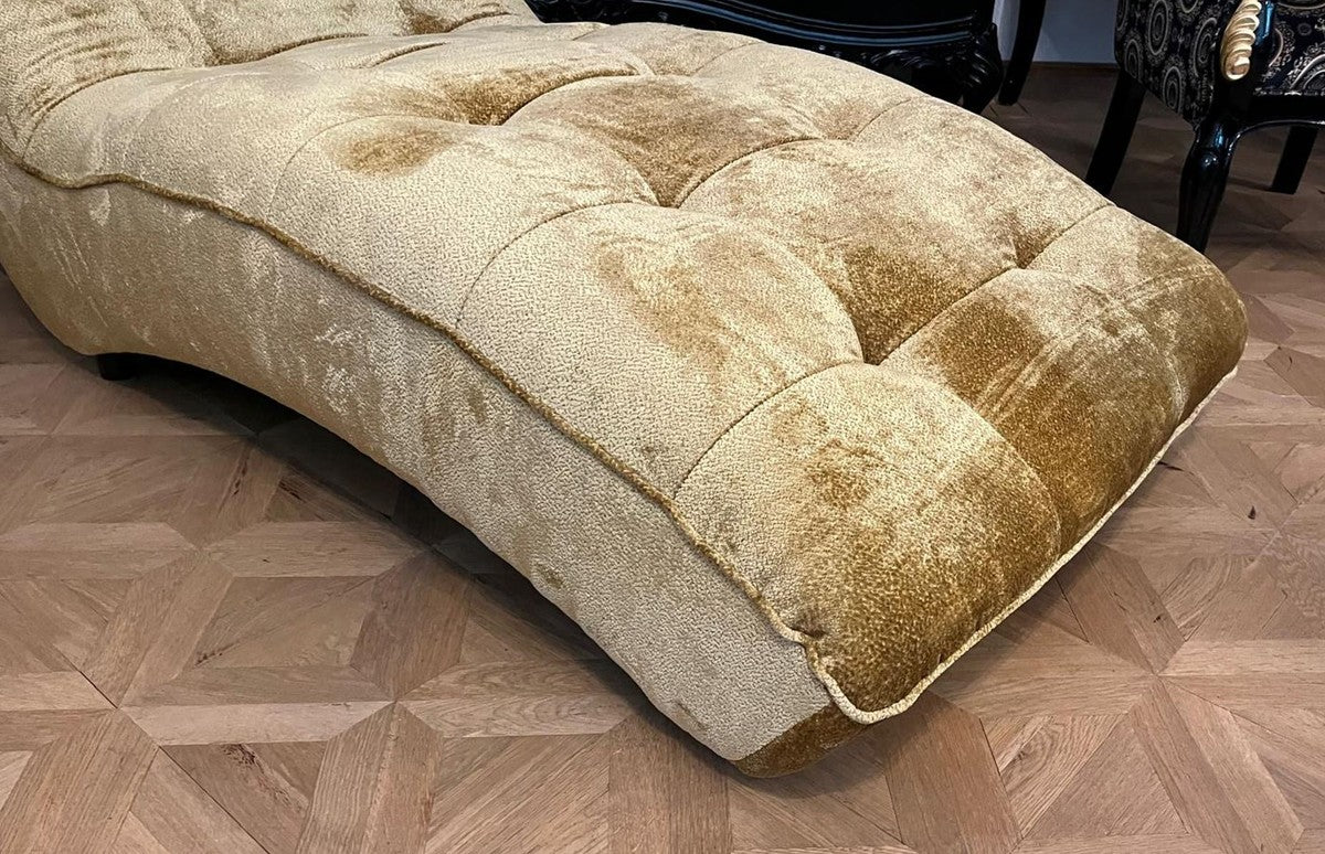 Luxury chaise longue relax lounger gold 170 cm