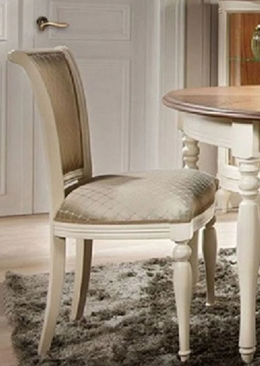 Luxury Art Nouveau Dining Chair Gold / Cream - Dining Room Furniture