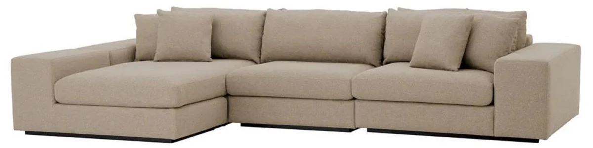 Luxury corner sofa with cushions gray / black 380 x 200 x H. 90 cm - Living room sofa - Hotel sofa - Living room furniture - Hotel furniture - Luxury furniture - Luxury quality