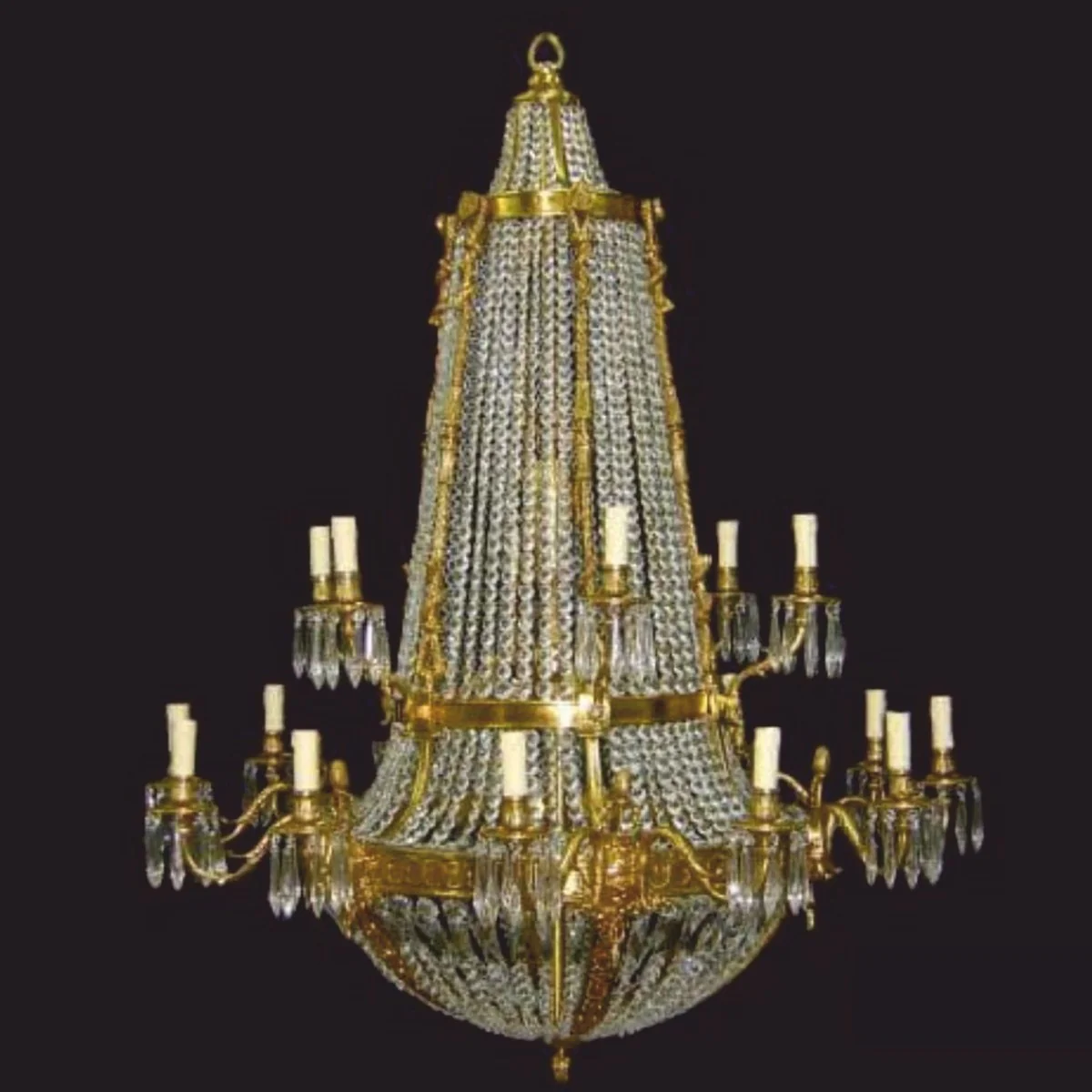 Luxury Baroque crystal chandelier gold Ø 110 x H. 140 cm - Baroque Interior
