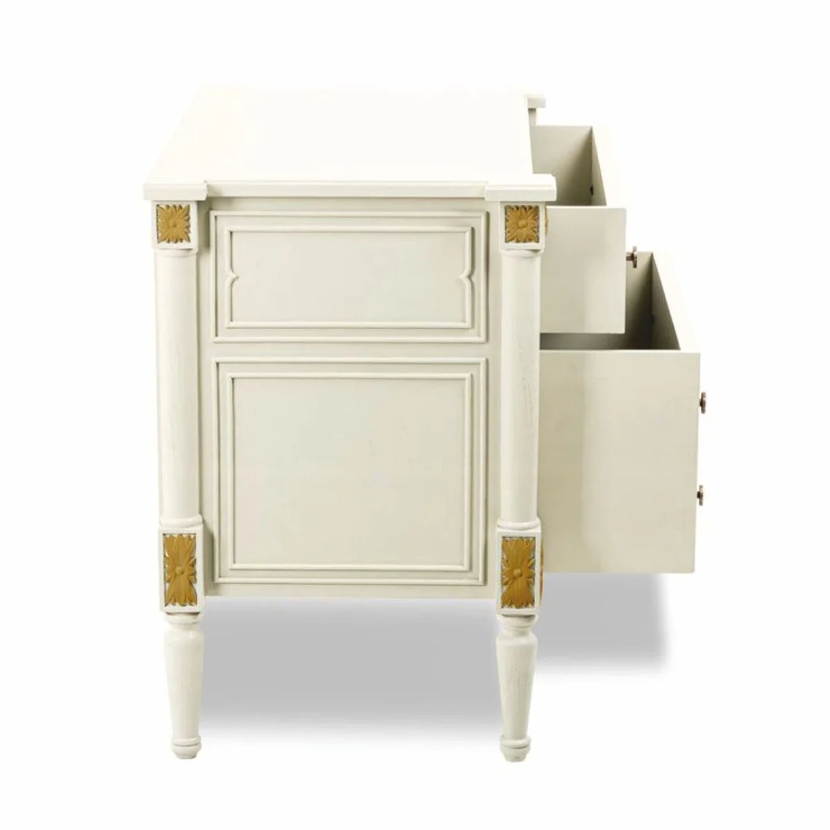 Luxury Baroque Nightstand Ivory/Gold - Baroque Style Bedroom Furniture