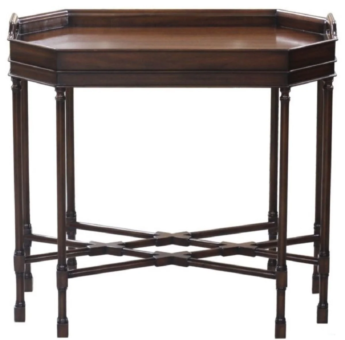 Luxury coffee table / serving table dark brown 66 x 41 x H. 62 cm - mahogany living room table with removable tray