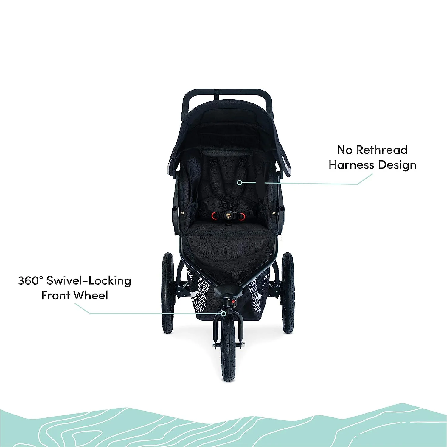 Gear Revolution Flex 3.0 Jogging-Kinderwagen, Lunar – Ultrareflektierende Akzente
