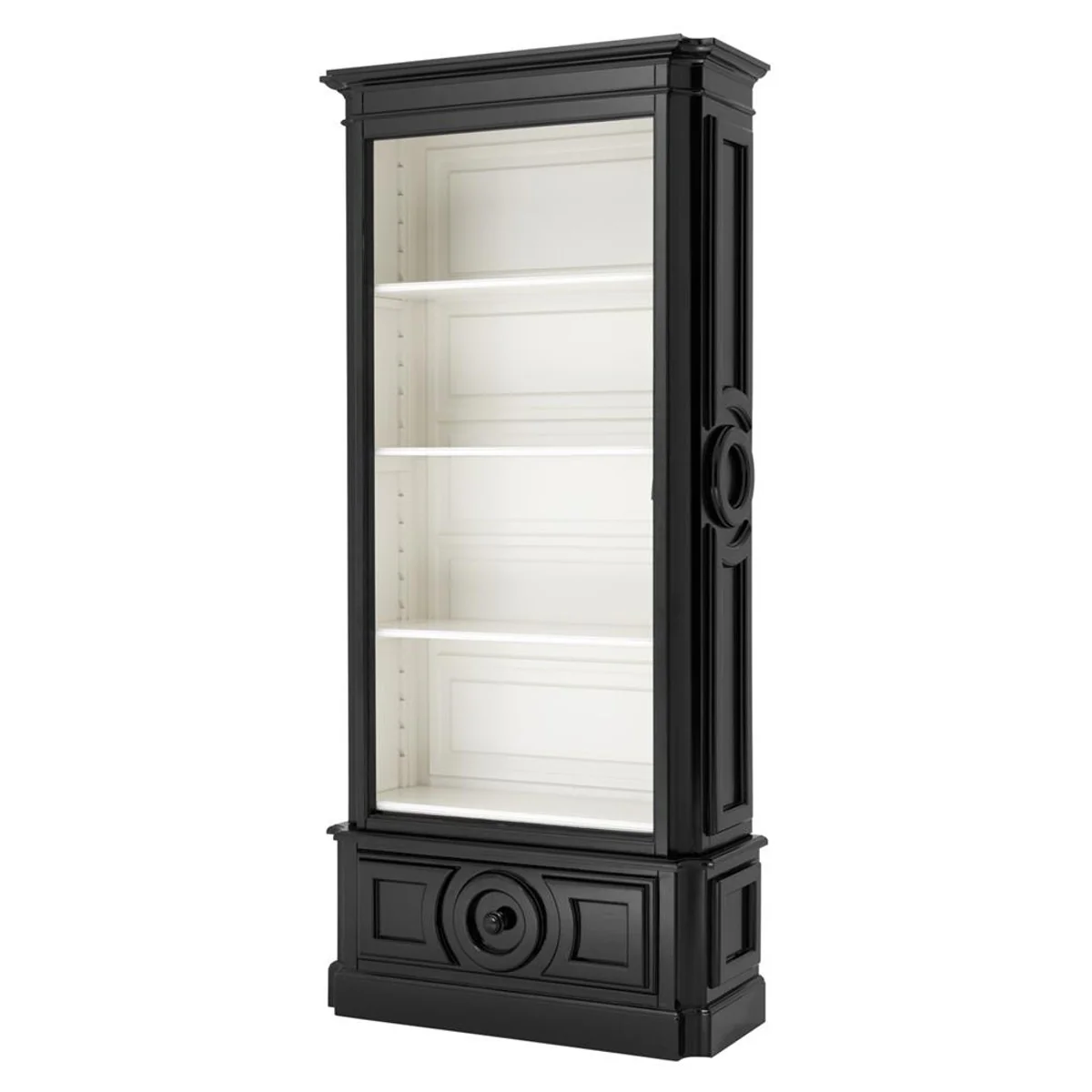 Luxury books cabinet black living room cabinet baroque art nouveau rococo showcase shop furniture