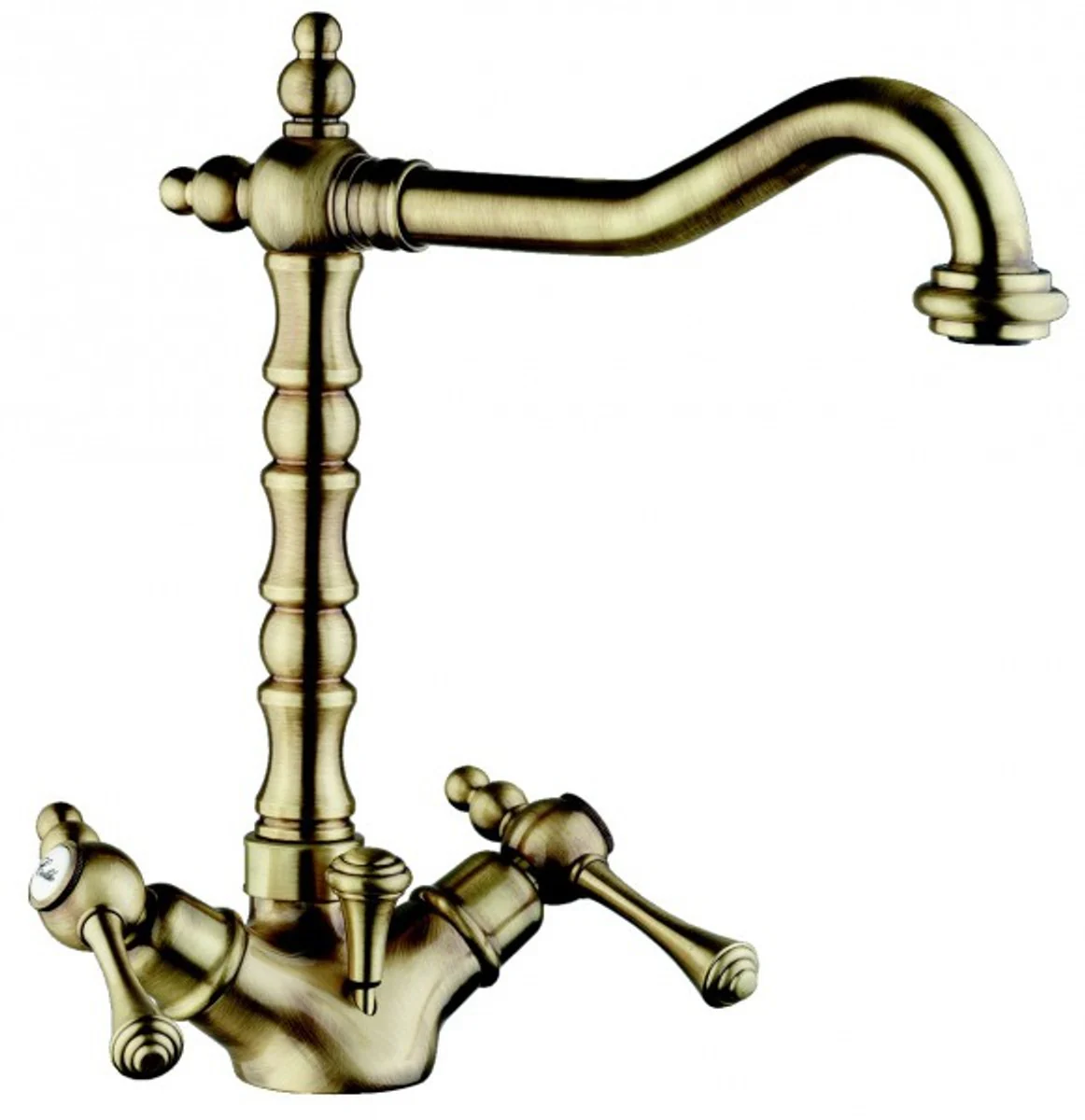 Luxury bathroom accessories - Art Nouveau retro washbasin tap single hole mixer old gold / bronze series Milano - Made in Italy