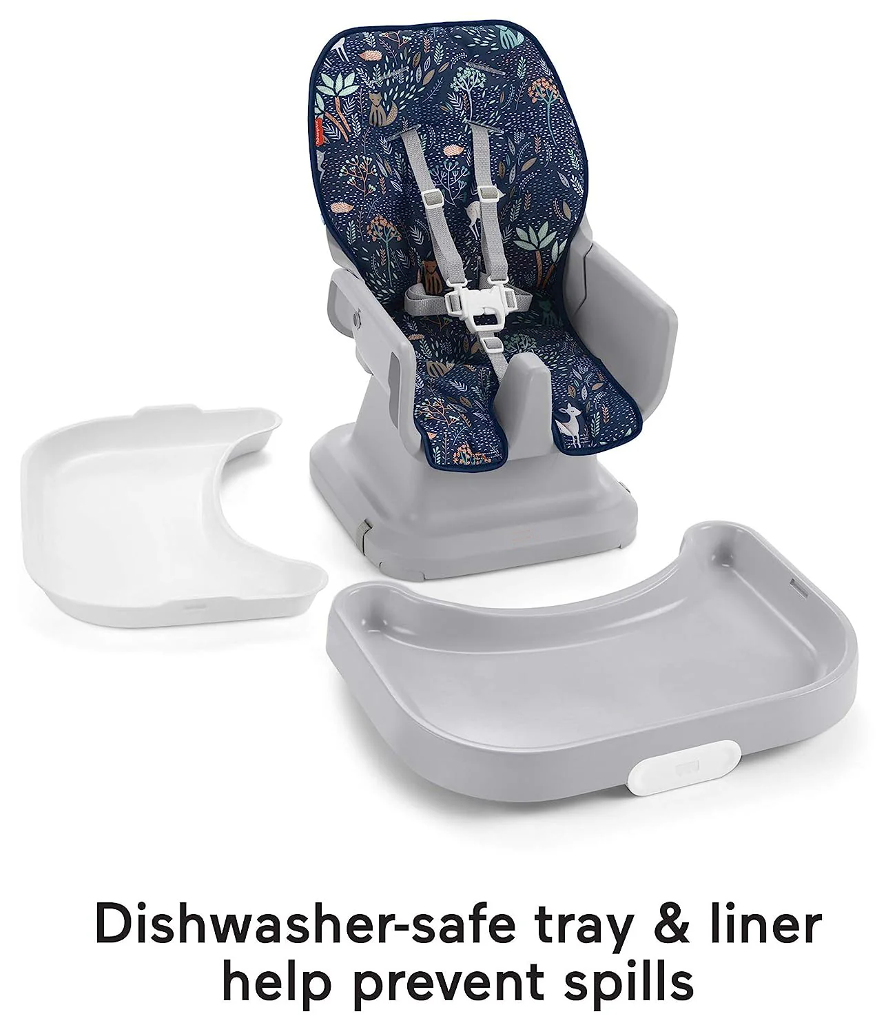 Einfacher, sauberer Hochstuhl für Babys und Kleinkinder, tragbarer Esszimmersitz mit herausnehmbarem Tabletteinsatz,