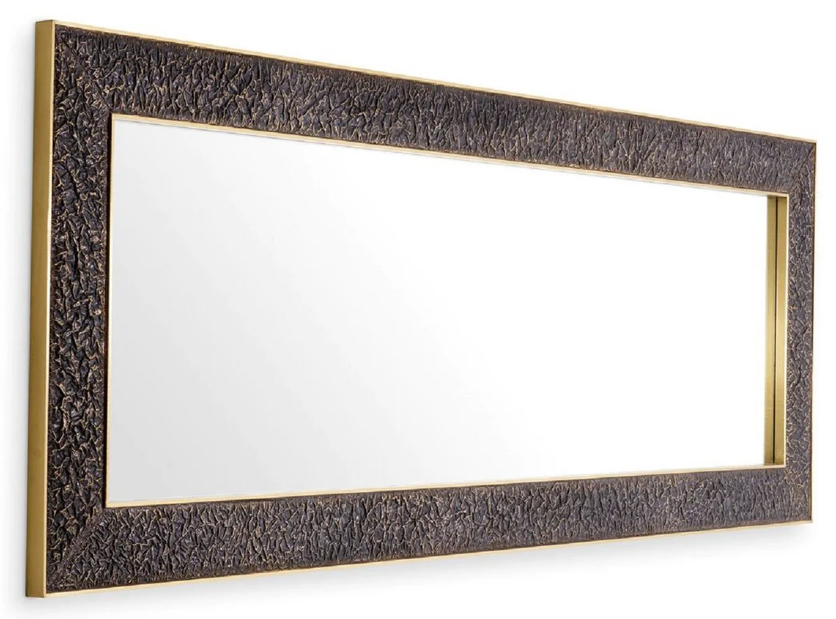 Luxury wall mirror bronze / antique brass 80 x 3.5 x H. 220 cm - Rectangular mirror - Living room mirror - Bedroom mirror - Cloakroom mirror - Luxury furniture - Luxury interior