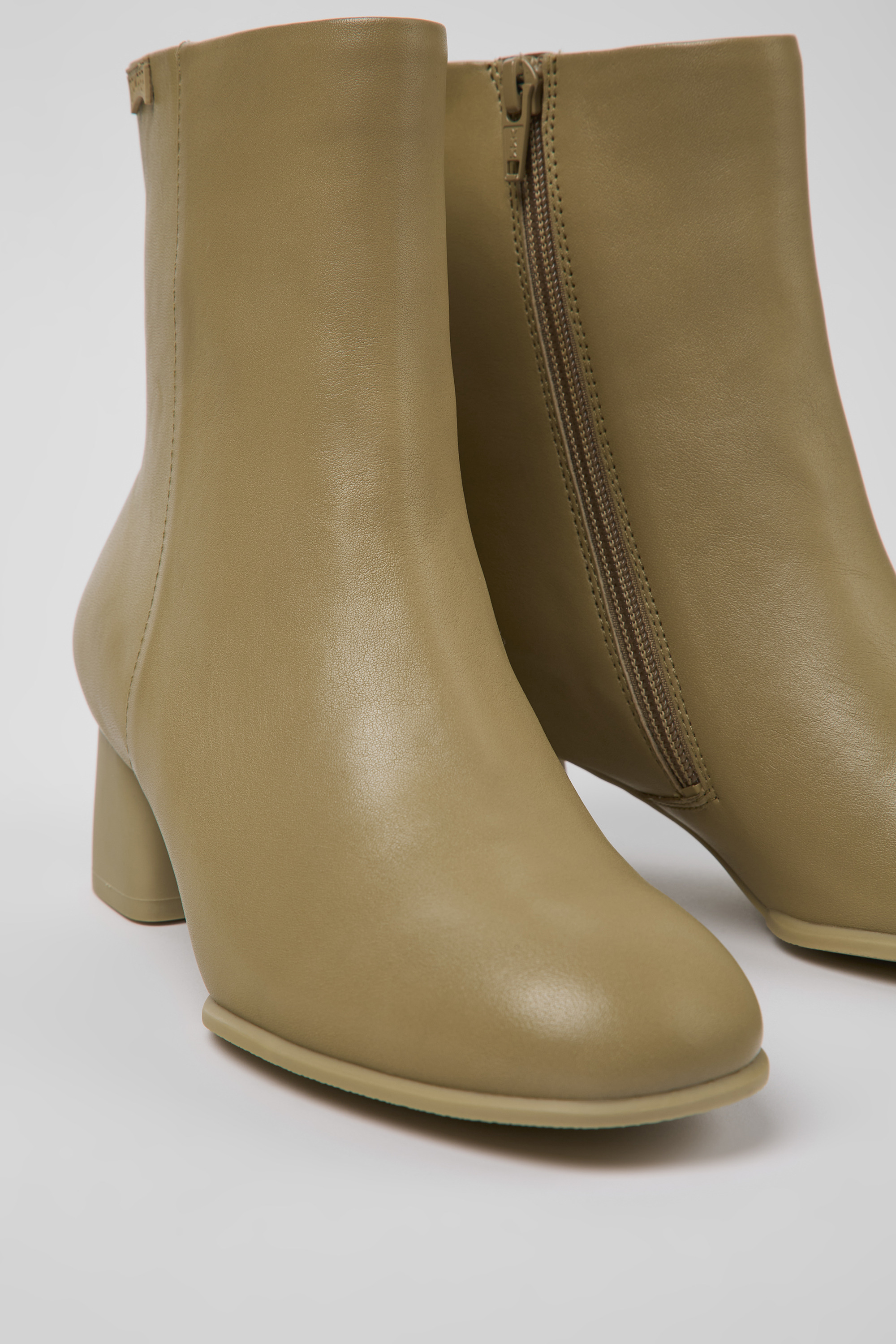 Katie - Beige Leder Stiefeletten für Damen