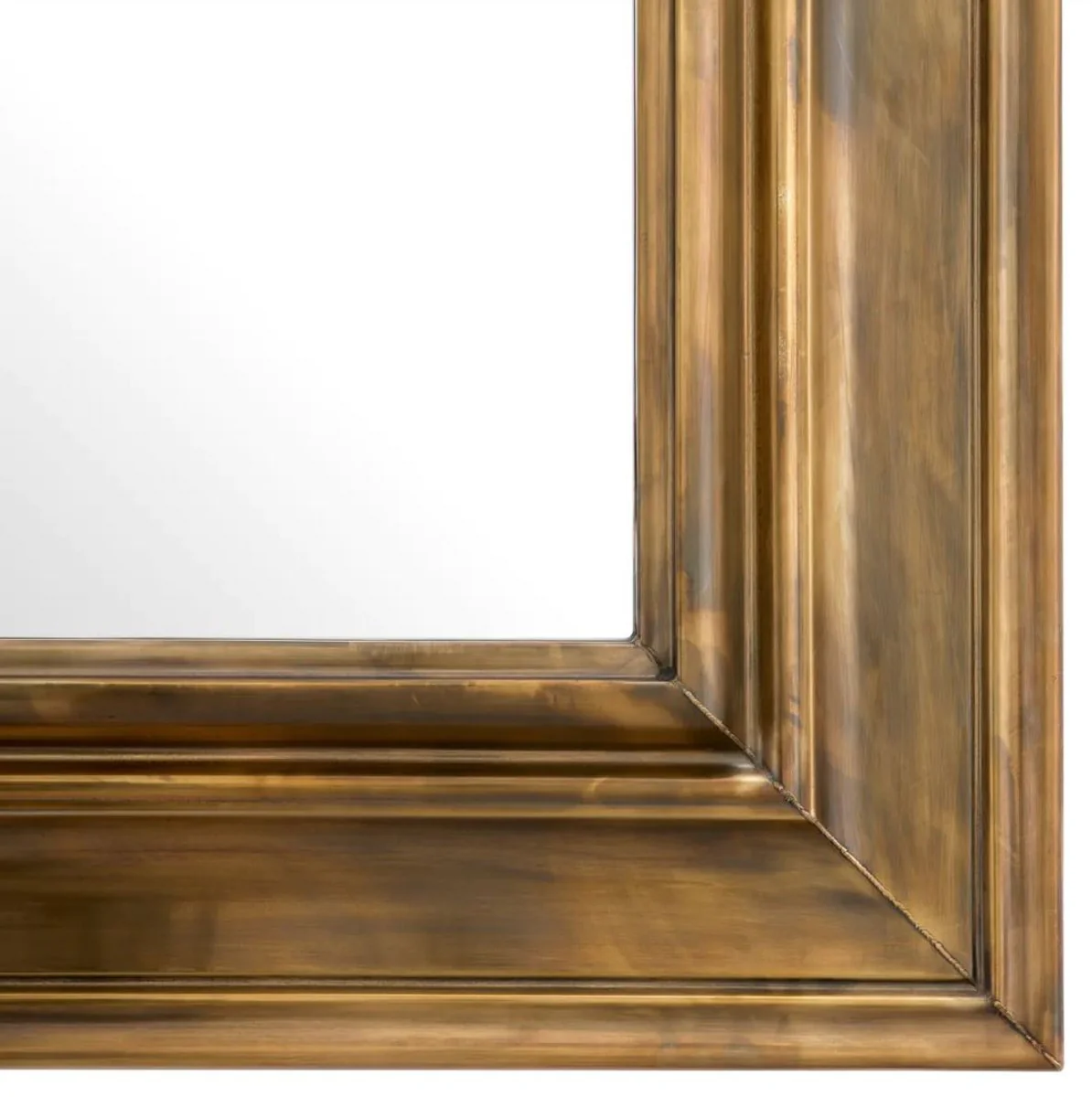 Luxury stainless steel wall mirror vintage brass 100 x 13 x H. 100 cm - Square living room mirror - Bedroom mirror - Cloakroom mirror - Luxury furniture - Luxury furnishings