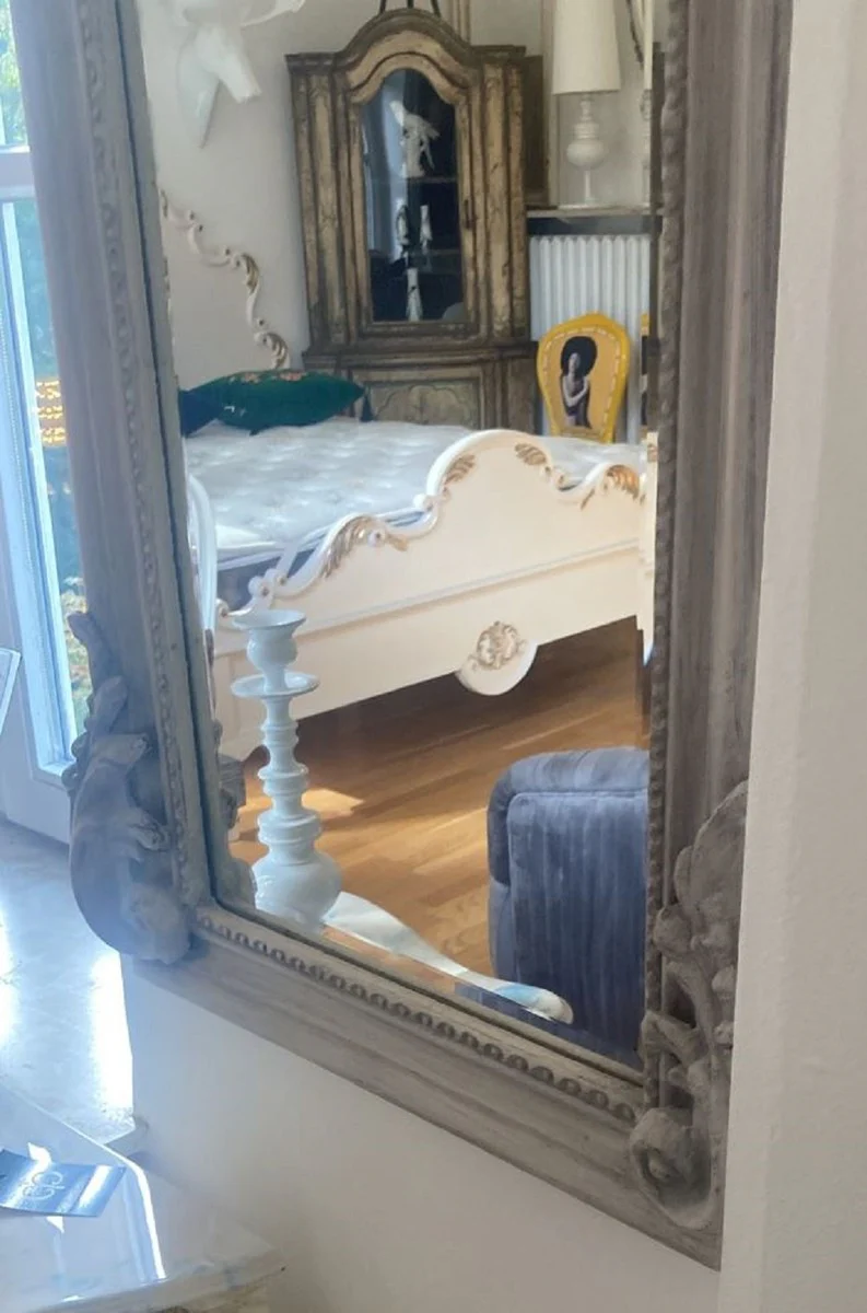 Baroque Mirror Madonna Gray - Handmade Antique Style Wall Mirror - Cloakroom Mirror - Living Room Mirror - Baroque Furniture