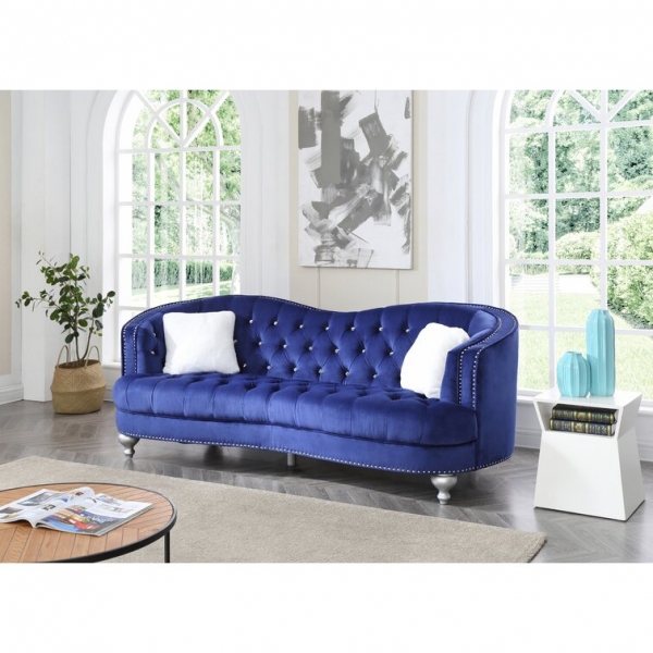 Karli 90 Velvet Recessed Arm gebogenes Sofa