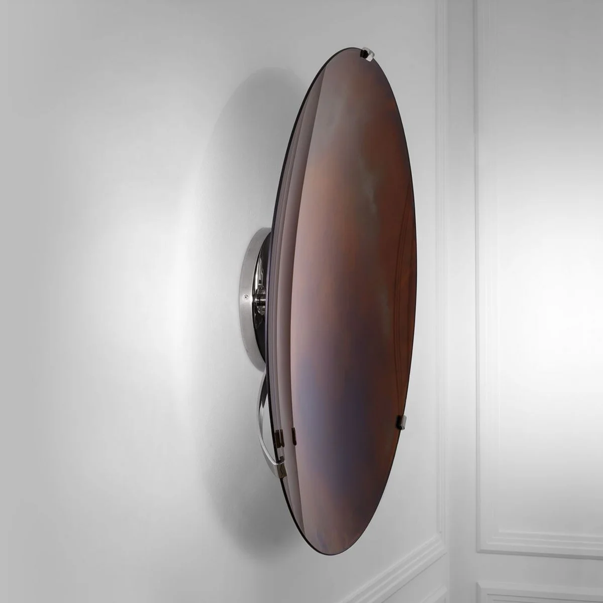 Luxury mirror purple Ø 104 cm - Round concave wall mirror with wall bracket - Luxury collection