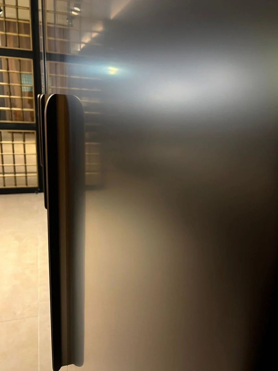 Luxury bar cabinet black / copper 80 x 50 x H. 165 cm - Illuminated solid wood wine cabinet with 2 doors - Living room furniture - Bar furniture - Hotel furniture - Luxury collection