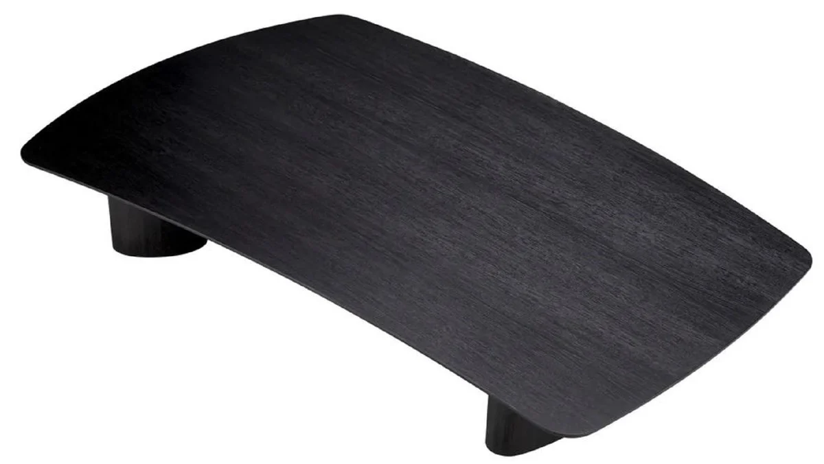 Luxury coffee table black gray 185 x 120 x H. 30 cm - solid wood living room table with slightly curved table top - living room furniture - hotel furniture - luxury furniture - luxury furnishings