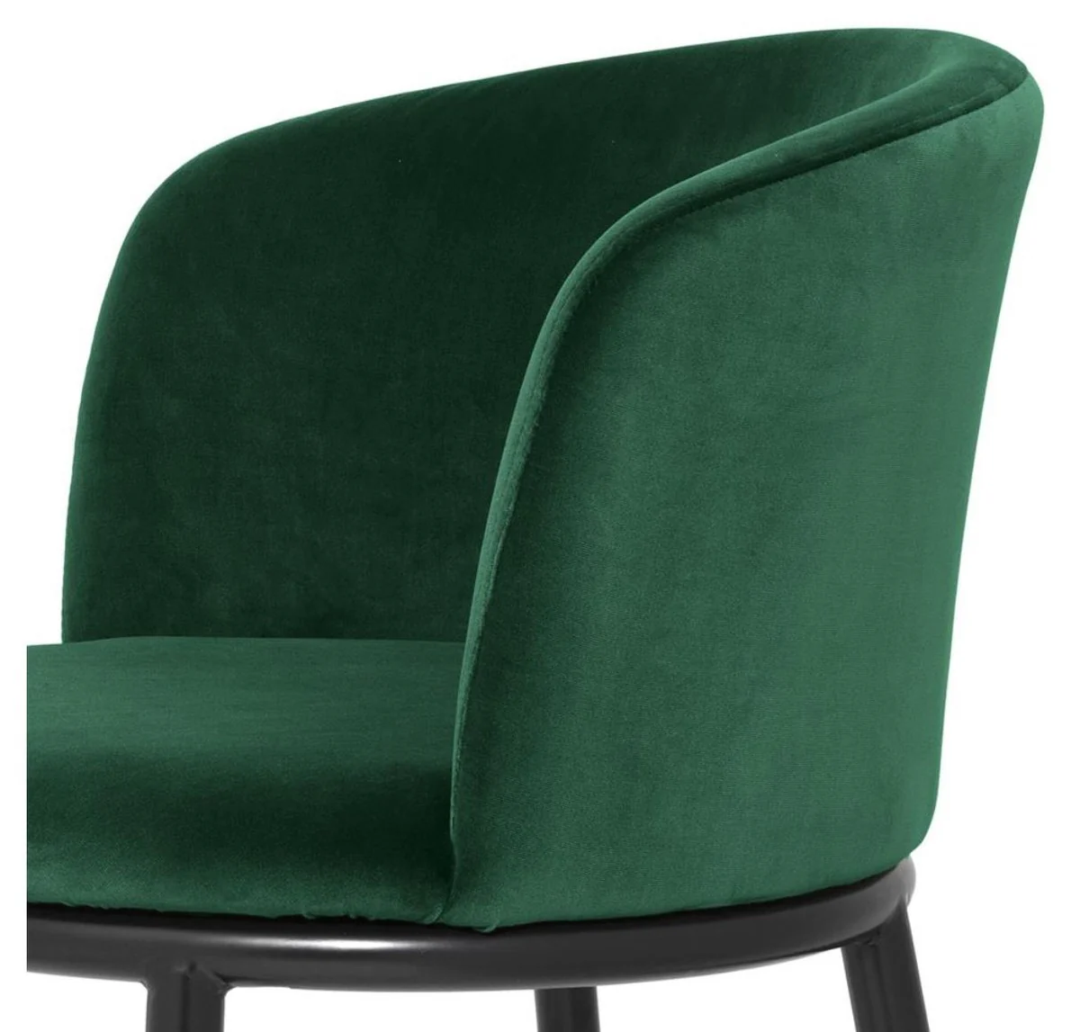 Luxury dining room chair set green / black 57 x 57 x H. 74 cm - Dining room furniture