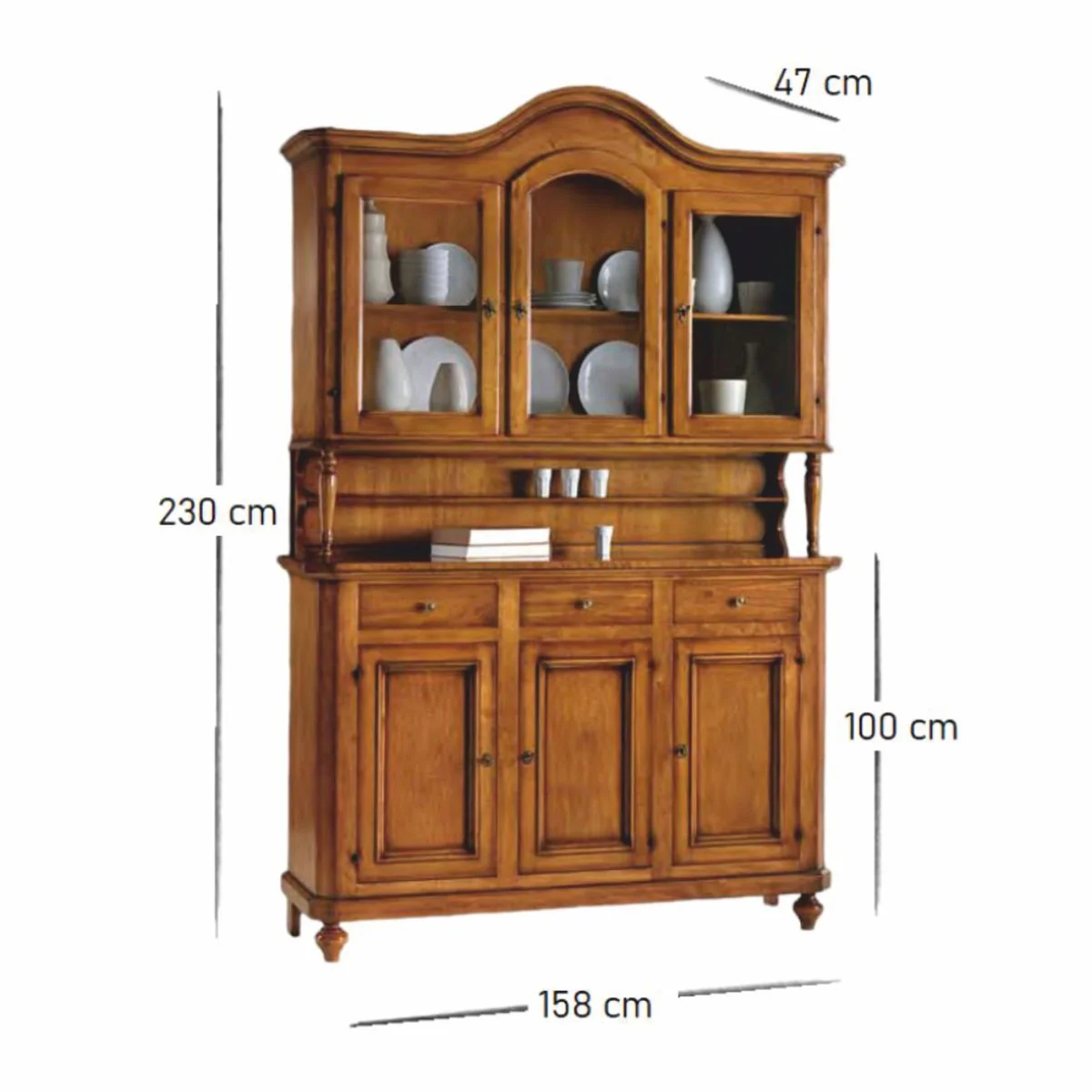 Country house style dining room cabinet brown 158 x 47 x H. 230 cm - Dining room furniture