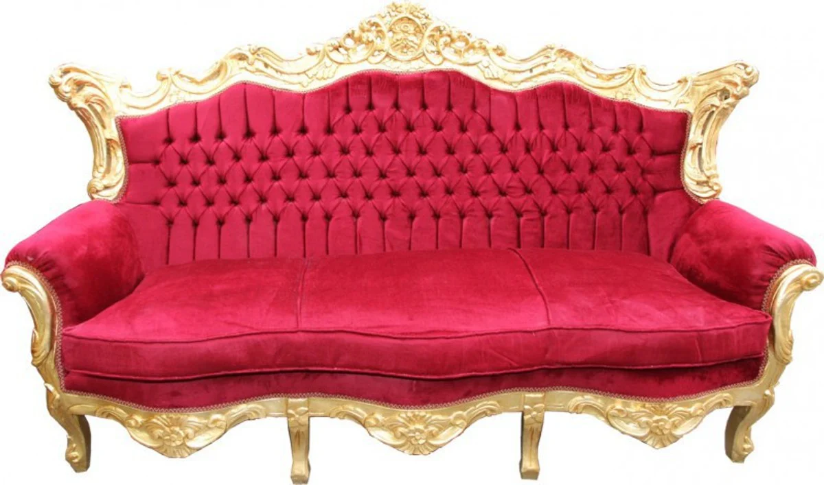 Baroque Sofa Master Bordeaux Red / Gold Mod2 - Living Room Furniture Loung Couch