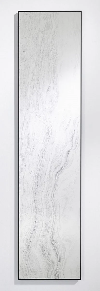 Designer wall mirror black 41 x 2 x H. 174 cm - living room mirror - bedroom mirror - bathroom mirror - cloakroom mirror - luxury collection