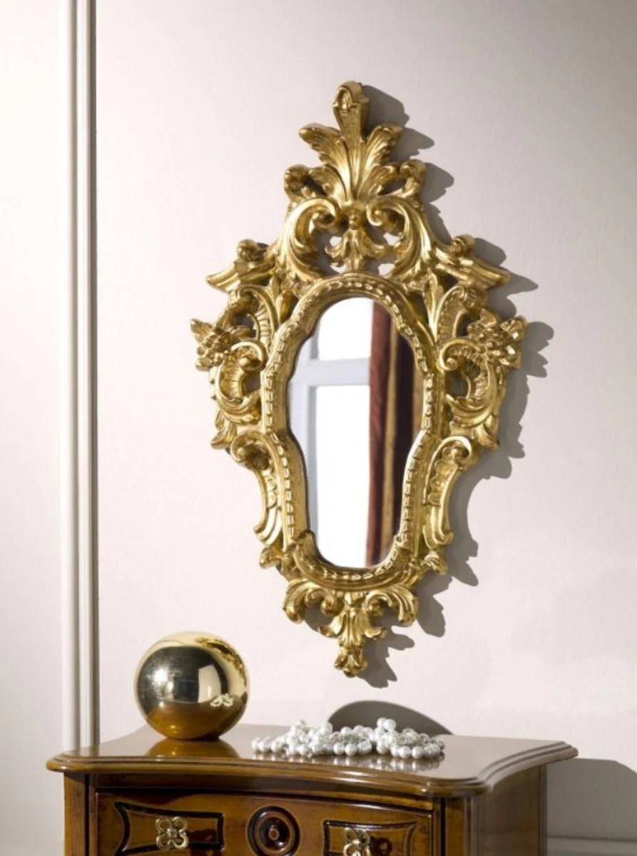 Luxury baroque mirror gold 39 x 3 x H. 64 cm - wall mirror in baroque style - noble and magnificent