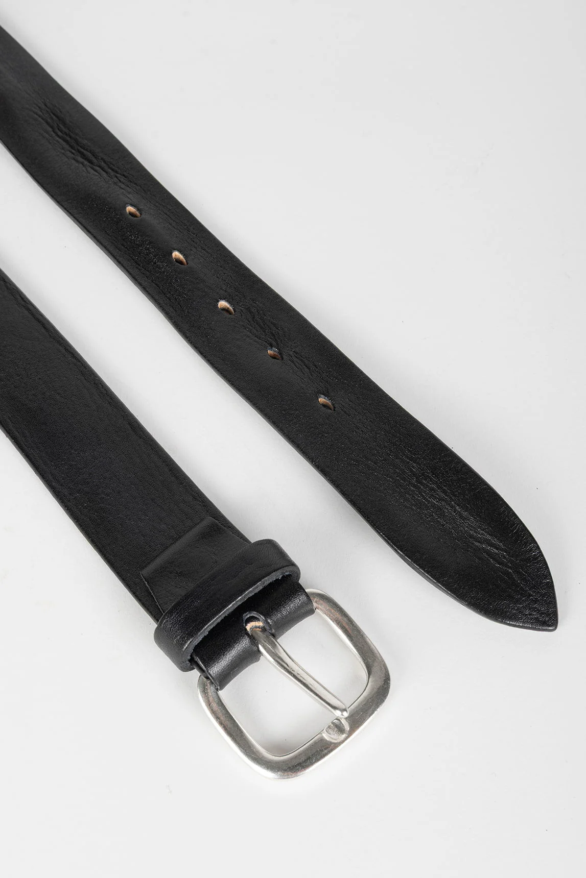 Rivera-Spain Italian Belts glatter schwarzer Ledergürtel