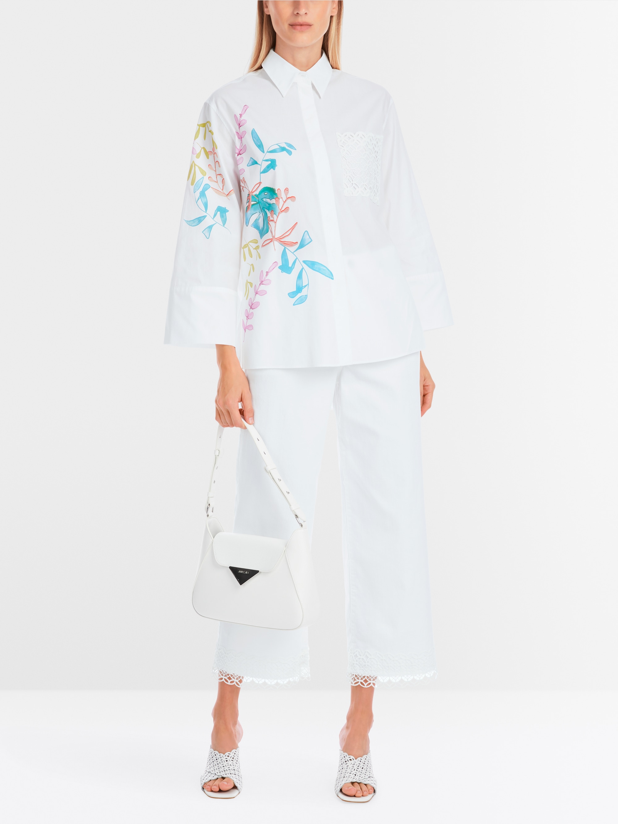 Marc-Cain Hemdbluse aus Bio-Baumwolle mit Aufdruck