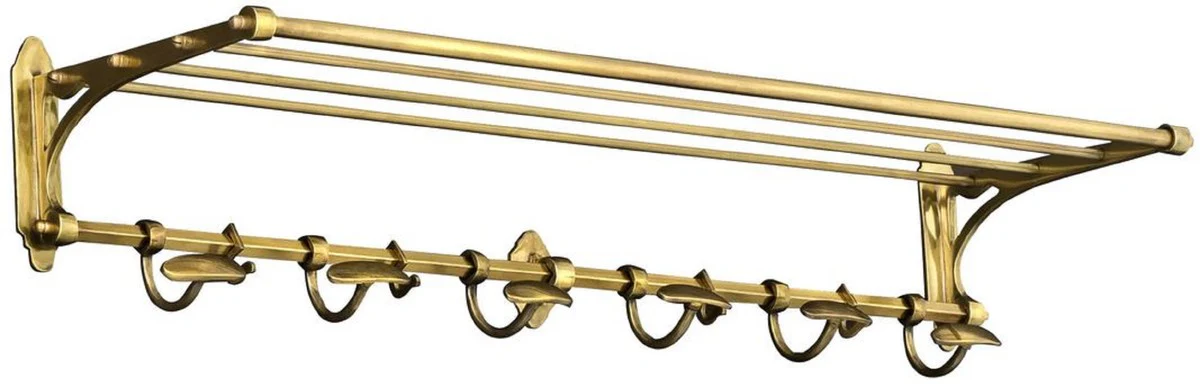 Luxury wall coat rack antique brass 98 x 29 x H. 14 cm - vintage coat holder - hotel accessories - restaurant accessories - luxury quality
